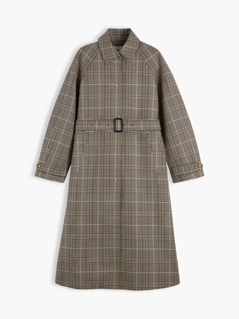 Multi Check Belted Mac Coat  Women