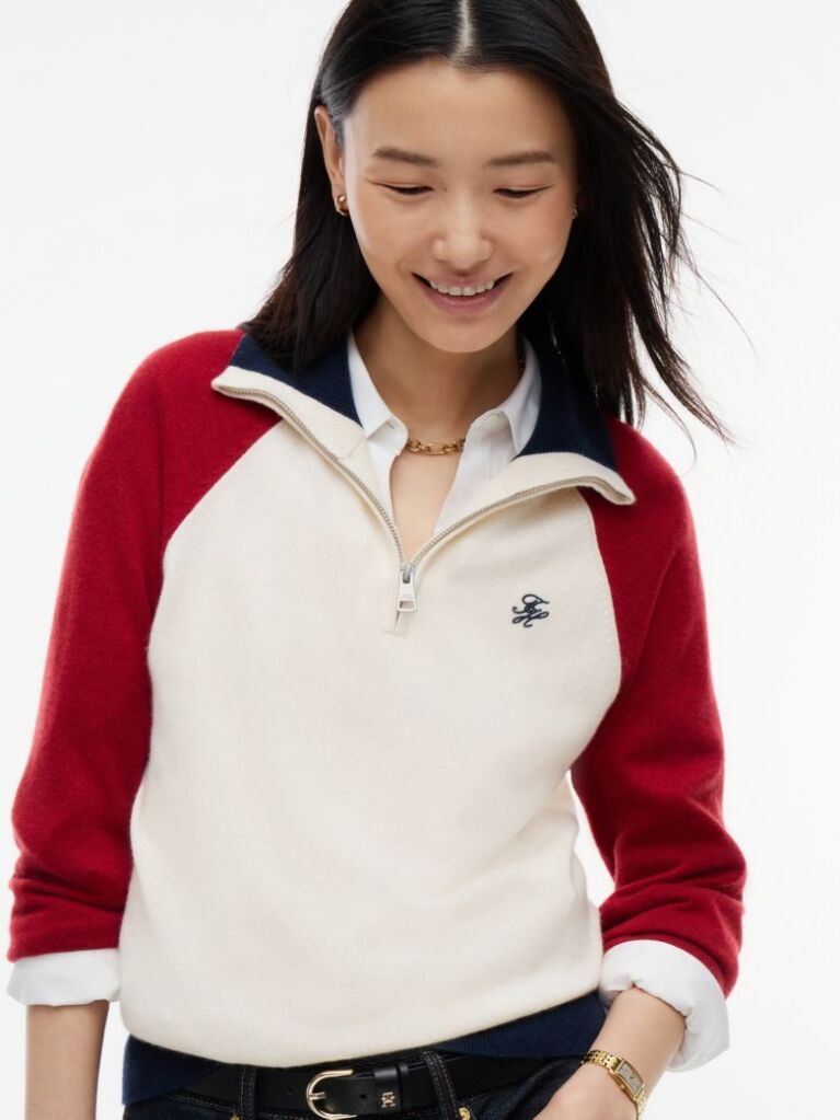 Multi Relaxed Quarter-Zip Jumper With Cashmere  Women