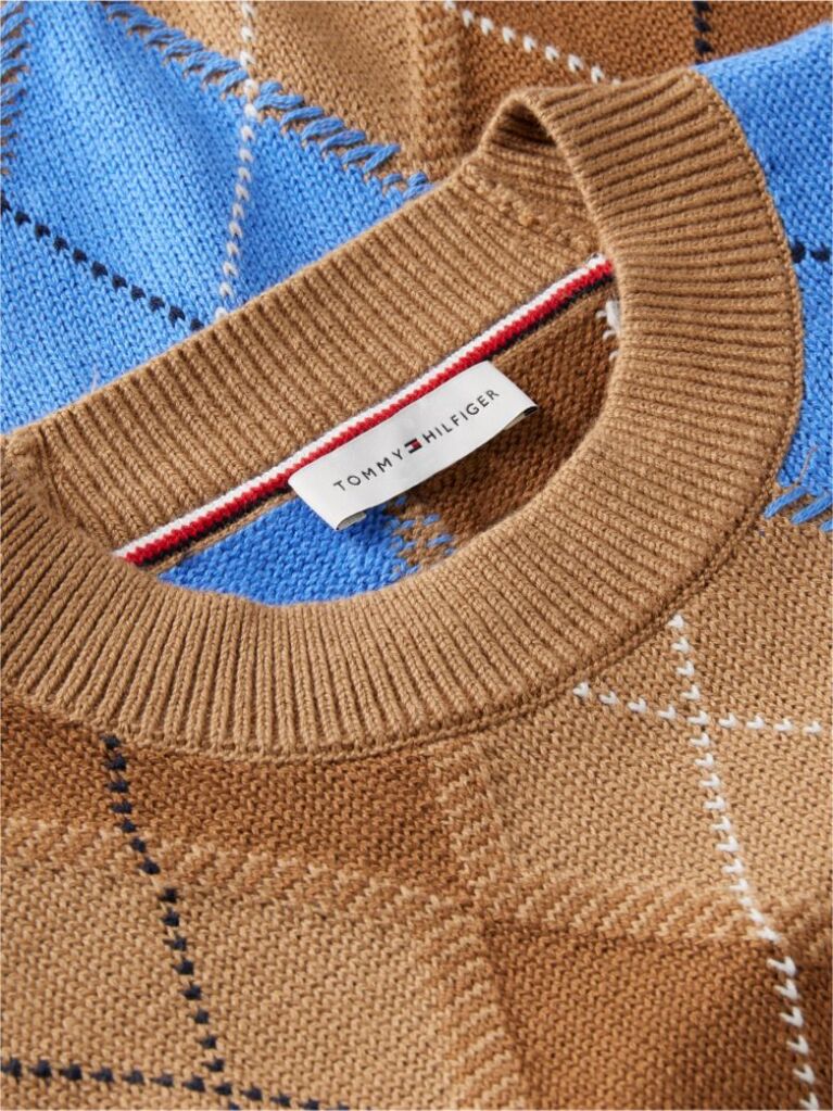 Multi Argyle Relaxed Crew Neck Jumper  Women