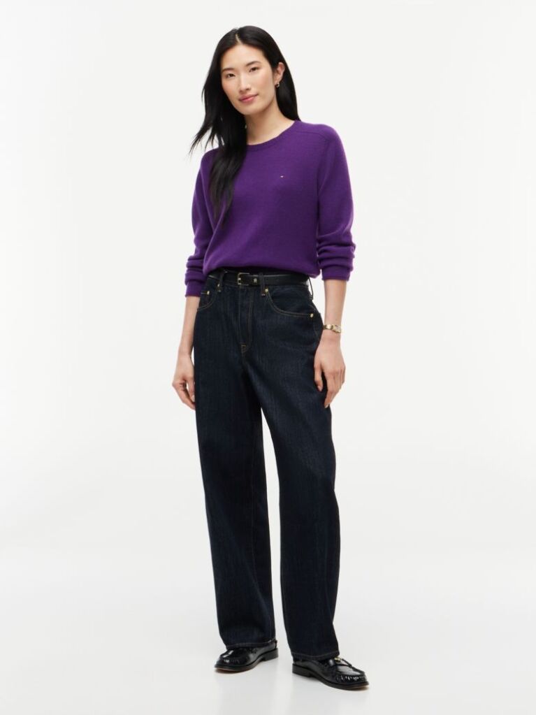 Purple Pure Wool Jersey Slim Jumper  Women