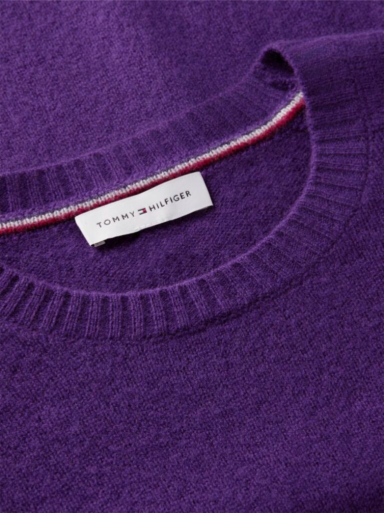 Purple Pure Wool Jersey Slim Jumper  Women