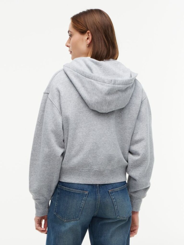 Γκρι Oversized Hoody Με Φερμουάρ Και Λογότυπο  Γυναίκες