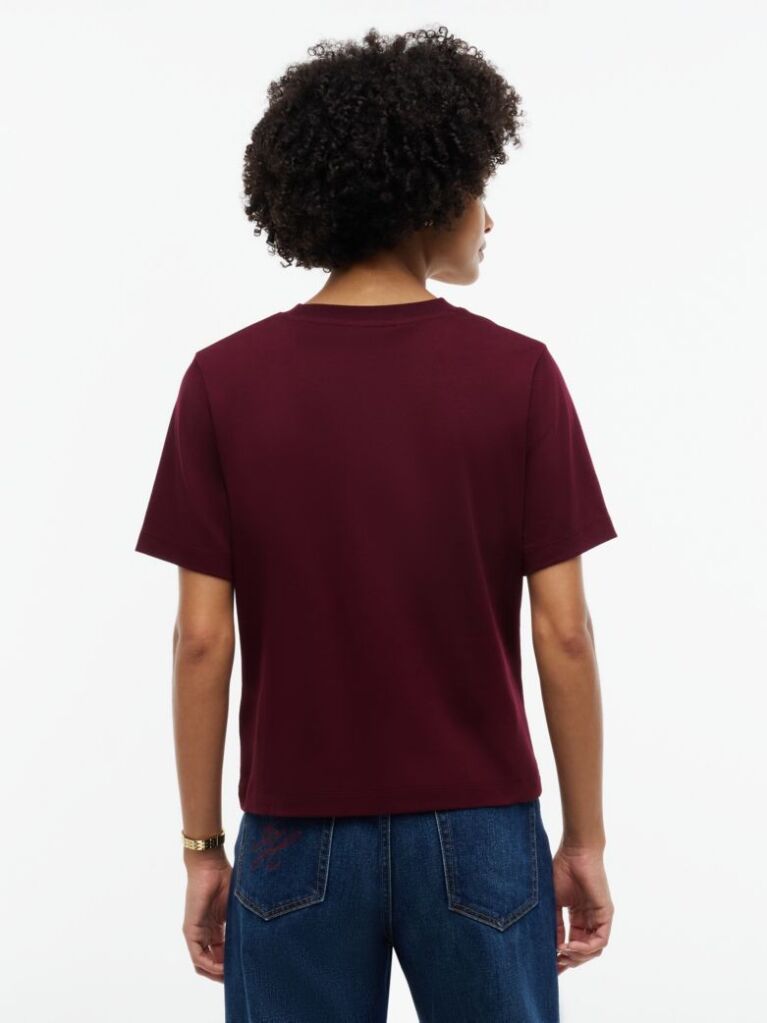 Κόκκινο T-Shirt Με Κλασική Λαιμόκοψη Και Κεντητό Λογότυπο  Γυναίκες