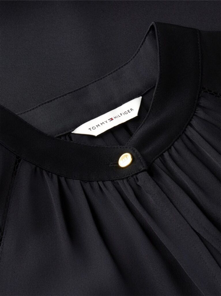 Black Festive Ladder Lace Long Sleeve Midi Dress  Women