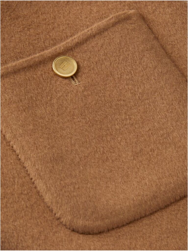 Brown Gold-Tone Button Wool Blend Mini Skirt  Women